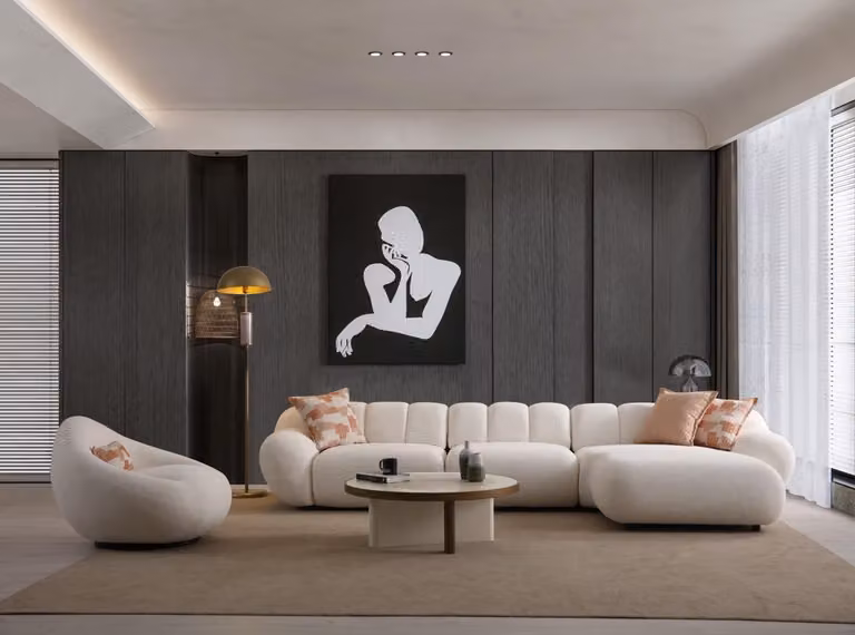 Designer Wohnzimmer Garnitur Edles Ecksofa Polstersessel Tisch