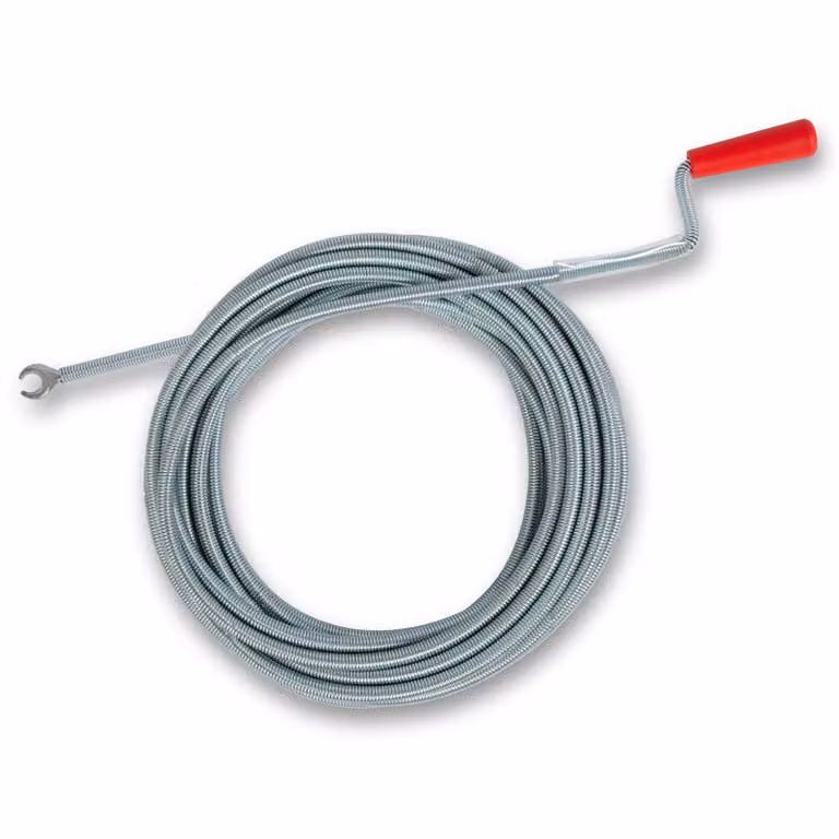 Spirale per la pulizia dei tubi EBERTH lunga 10 m e Ø 9 mm, efficace spirale di drenaggio per tubi a partire da Ø 40 mm, testa di perforazione a forma di artiglio con Ø 20 mm
