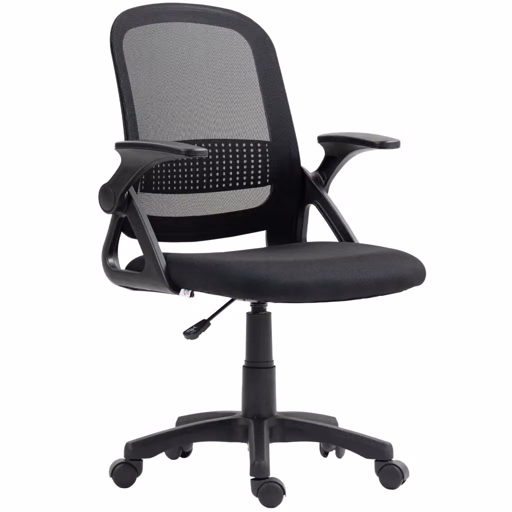 Sedia da Ufficio Ergonomica XYLO con Schienale in Rete Traspirante, Braccioli Pieghevoli e Supporto Lombare, Nero – 2