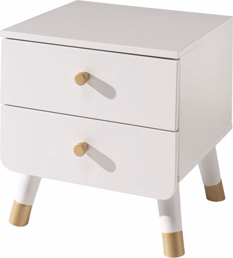 Comodino Kamillah 43x40x45 Comodino MDF bianco satinato