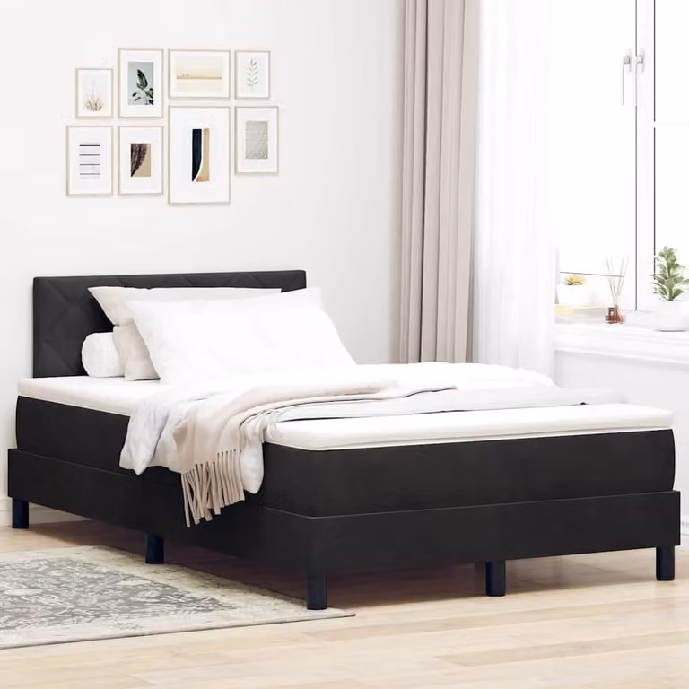 Maison Exclusive - Letto boxspring con testiera, nero, 120 x 200 cm, velluto