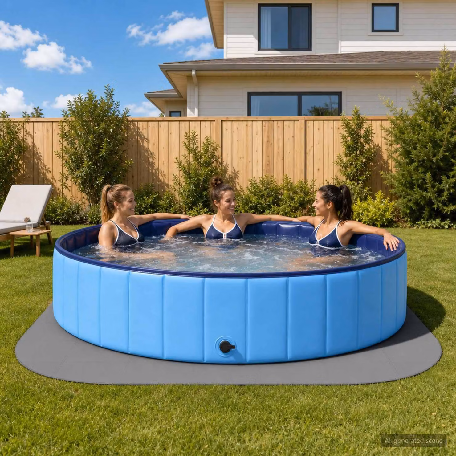 Tappetino protettivo per piscine, confezione da 49 pezzi, diametro 408 cm, forma circolare, materiale: schiuma EVA, colore: grigio