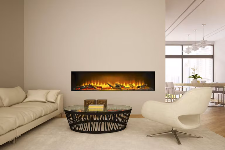 Acantha Aspire 125 caminetto elettrico da incasso, 49×130,4×23,5 cm, LED 3D, 7 colori, 2 kW per parete multimediale