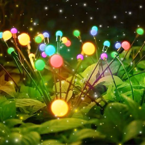 Set di illuminazione solare da giardino, 4 pezzi, 10 LED, impermeabile IP65, per esterni