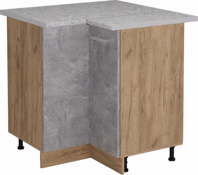 Mobile ad angolo cucina R-Line Calcestruzzo/Rovere dorato 75.6 cm PL Marmo Vicco