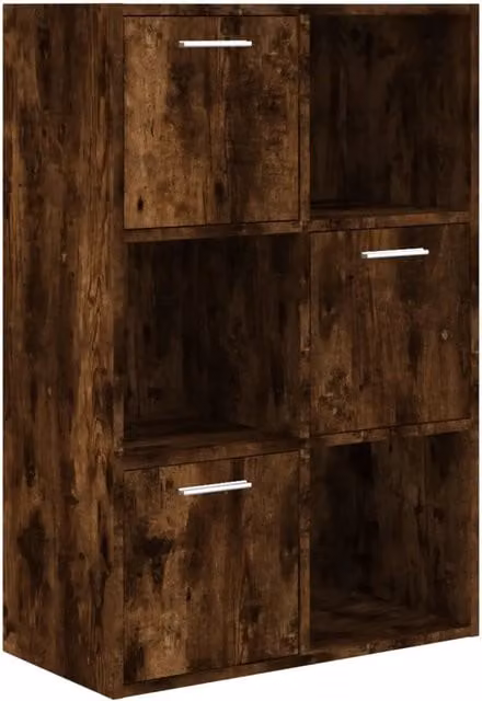 Mobile contenitore classico in legno composito effetto rovere affumicato marrone L/P/H: 60 x 29,5 x 90 cm – 1