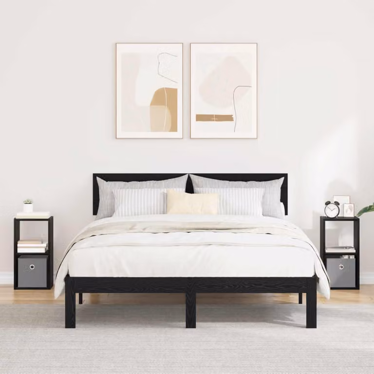 Set di 2 comodini moderni vidaXL in colore nero, L 25,5 cm x P 22 cm x H 49,5 cm