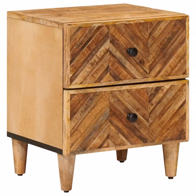 Comodino moderno vidaXL in legno di mango massello marrone L: 40 cm, P: 33 cm, H: 46 cm