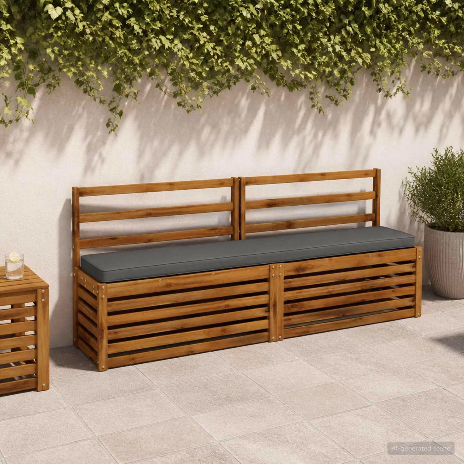 Set di 2 cuscini per panchina vidaXL VUGHT in poliestere grigio con rivestimento rimovibile e resistente ai raggi UV