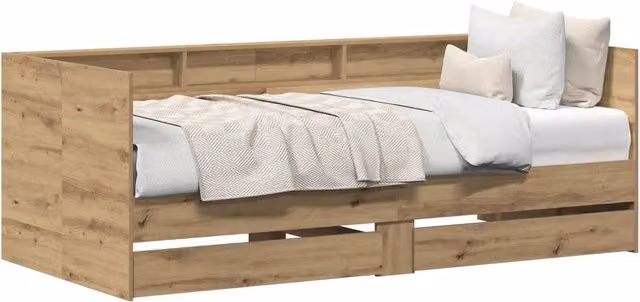 Letto singolo | Letto per adulti | Daybed Rovere artigianale 100 x 200 cm Legno multistrato
