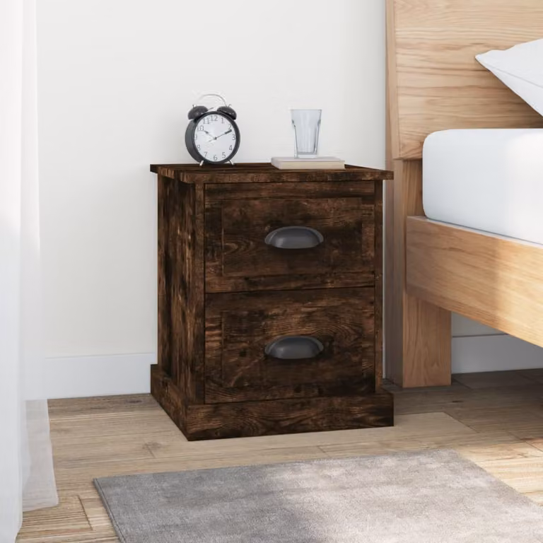 Comodino moderno vidaXL in legno Rovere Fumo L/P/H: 39 x 39 x 47,5 cm