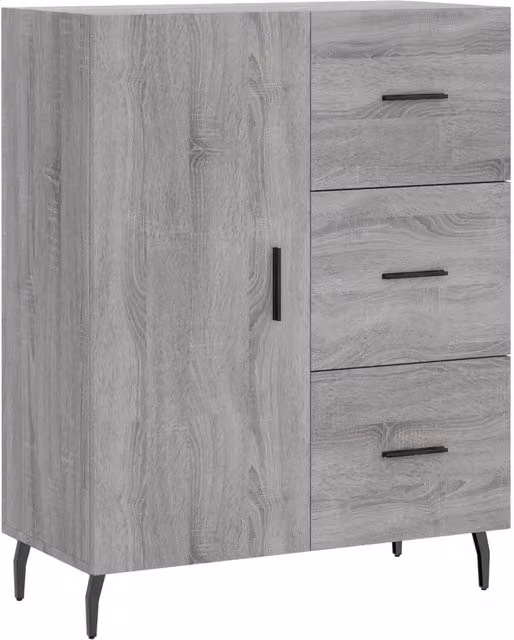 Credenza Buffet da pranzo in legno multistrato Grigio Sonoma L: 69,5 cm, P: 34 cm, H: 90 cm