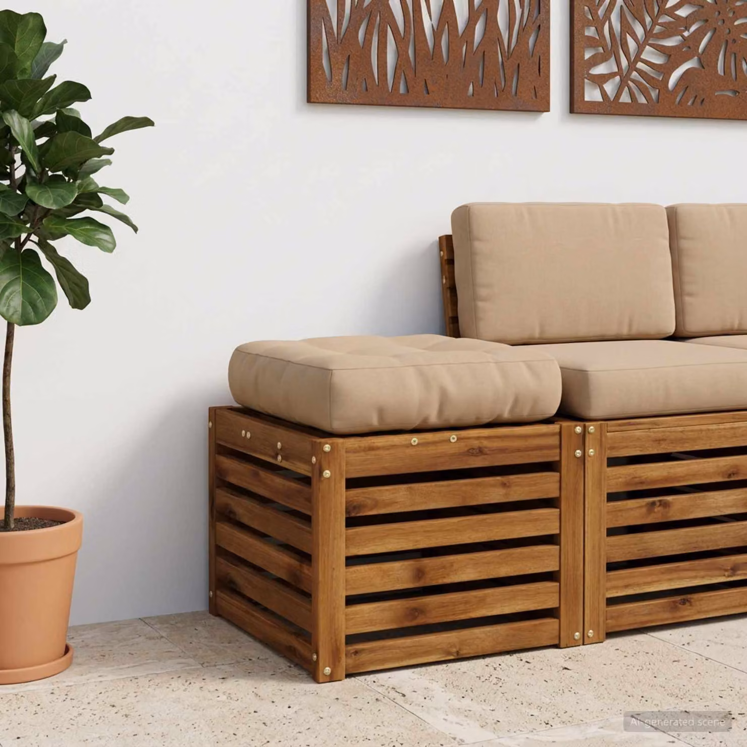 vidaXL Cuscino per Sedia in Unico Pezzo VIANEN 100% Poliestere Sabbia
