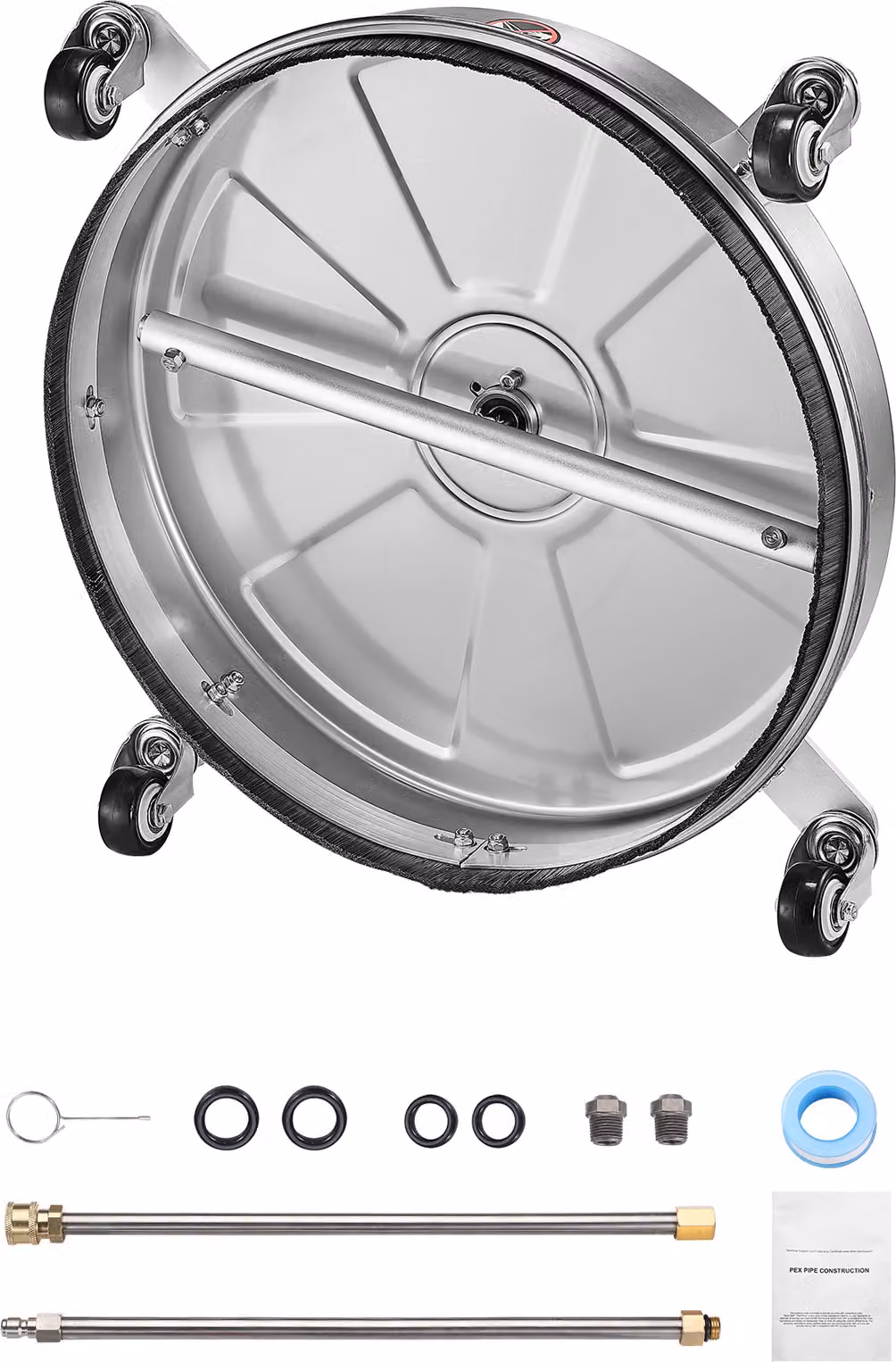 SucceBuy Idropulitrice da 18", 4000 PSI max, 4 ruote, 2 barre