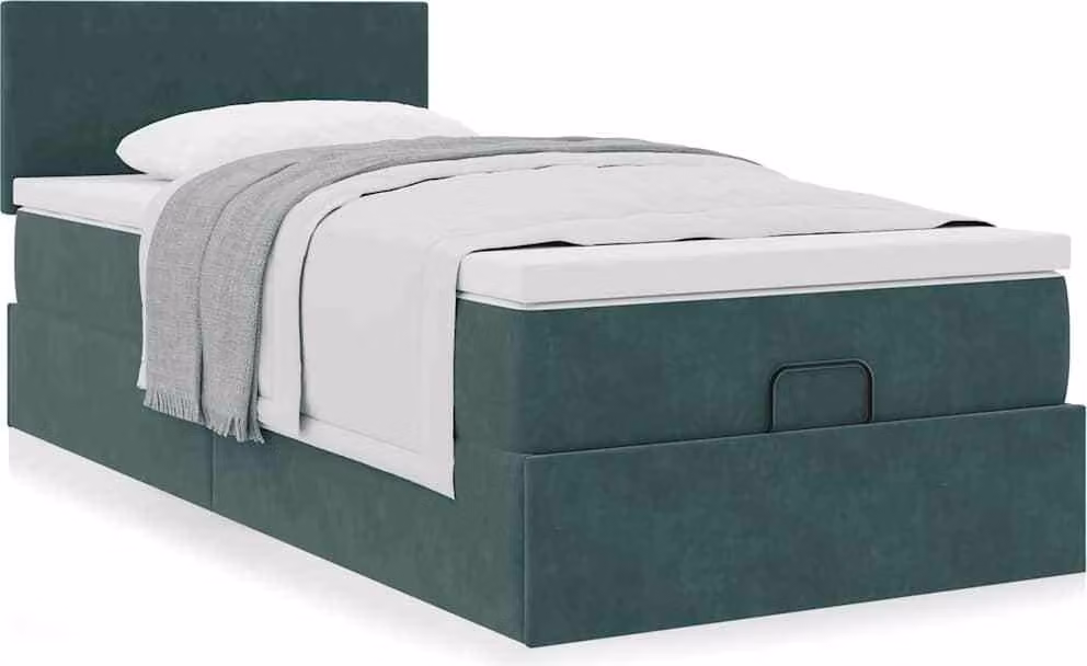 Struttura Letto Pouf con Materasso 90x190 cm in Velluto