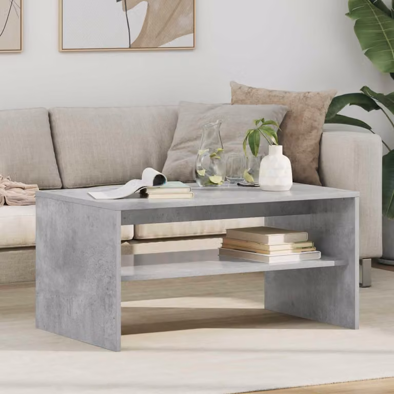 Maison Exclusive - Tavolino da caffè grigio cemento, 80 x 50 x 40 cm, realizzato in materiale composito di legno