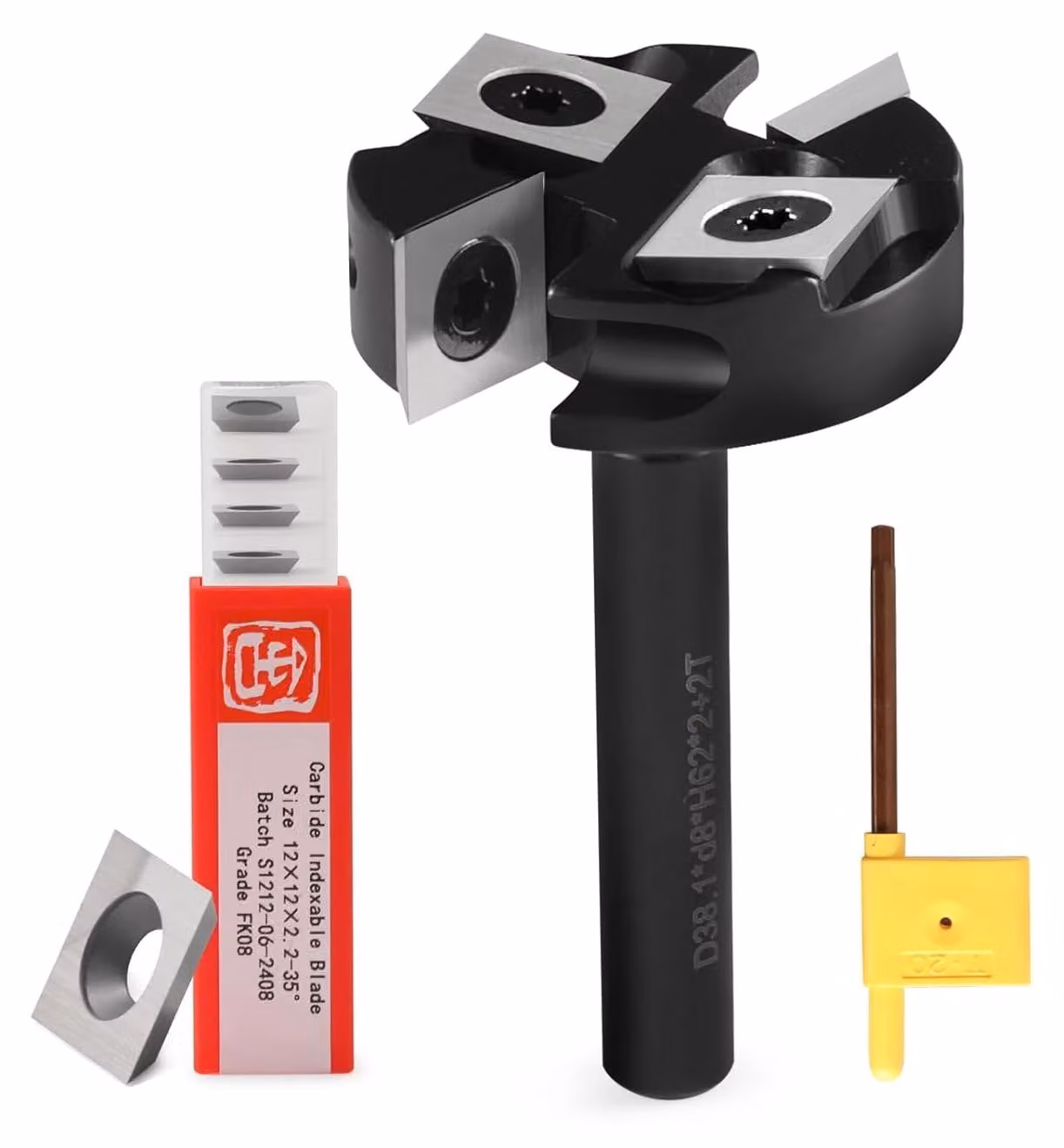 Fresatrice a disco con diametro di 38,1 mm, attacco da 8 mm e 10 lame in metallo duro, ideale per lavori sul legno