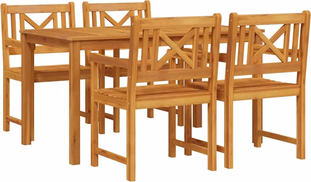 Set da Pranzo per Giardino 5 pcs Marrone