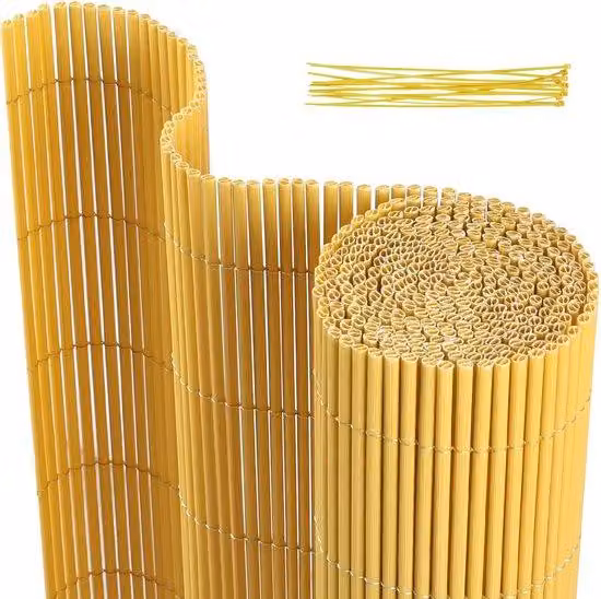 Pannello divisorio in PVC per giardino e terrazza, dimensioni 0,8 x 4 metri, resistente al vento e alle intemperie, resistente ai raggi UV, realizzato in bambù.