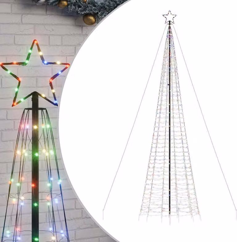 Albero di Natale a LED con punte a terra 1534 LED Multicolore 500 cm
