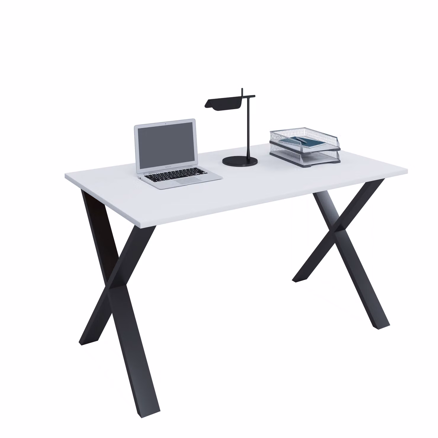Scrivania in legno | H. 76 x W. 140 x T. 80 cm | Tavolo per computer semplice | piedini in metallo di alta qualità | Tavolo da lavoro | Mobili da ufficio - Lona X