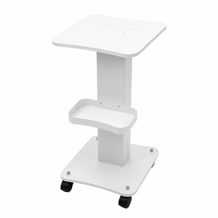 Carrello portante, design a 3 livelli, ruote silenziose con sistema di blocco, colore: bianco