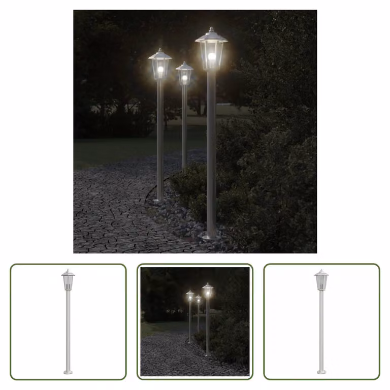 The Living Store luce di percorso argento 120 cm in acciaio inox