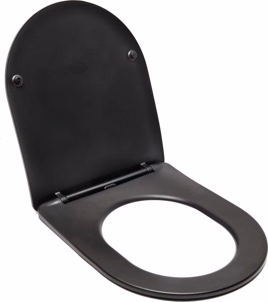 Sedile per WC SAT Brevis 36,3 x 45,5 cm, sedile per WC di facile manutenzione, nero opaco