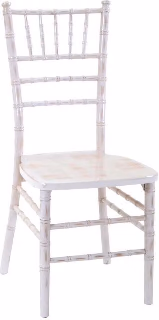Sedia Chiavari IPERBRIKO in legno bianco con cuscino avorio L: 40 cm, P: 40 cm, H: 43-92 cm