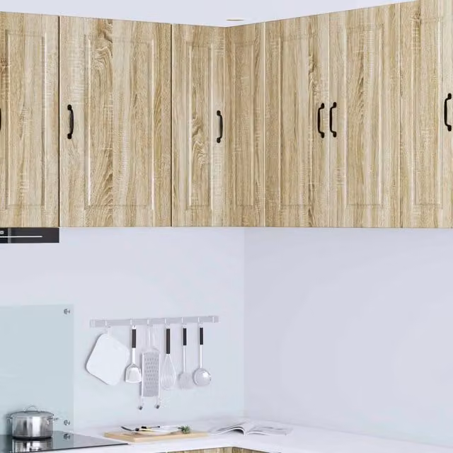 Mobile da cucina a parete vidaXL in legno marrone con ante a battente e ripiani interni L/P/H: 57 x 57 x 80 cm