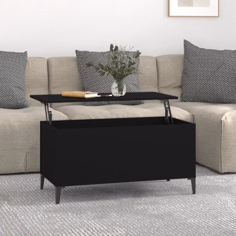 Maison Exclusive - Tavolino nero 90x44,5x45 cm Materiale ligneo
