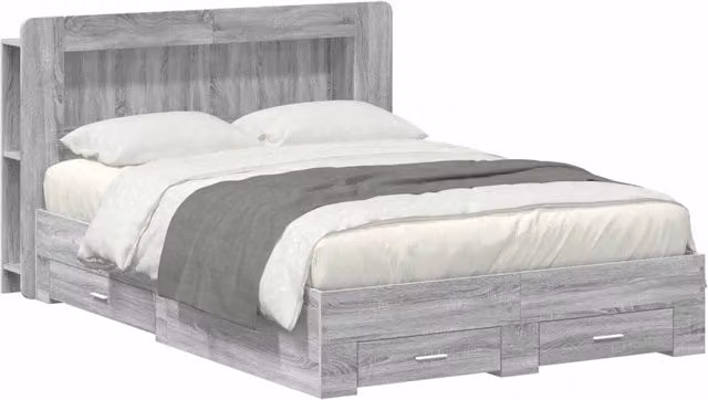 Telaio del letto con storage Sonoma grigio 160 x 200 cm 3433887