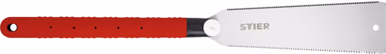 Seghetto alternativo STIER Japan 250 mm: seghetto alternativo preciso a doppia dentatura per tagli finissimi nel legno, spessore lama 0,6 mm, utilizzo versatile, perfetto per tagli precisi