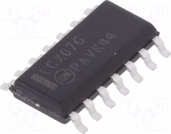 3 componenti SMD MC7407DG, tensione di alimentazione da 2,3 a 3,6 VDC, utilizzabili come trasmettitori, con 6 canali di pilotaggio. Serie: [Specificare la serie, se disponibile]