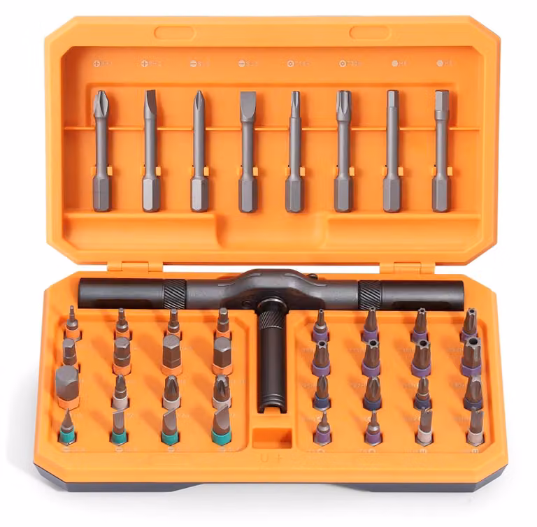 Set di cacciaviti a ratrapola magnetici 42-in-1 con impugnatura removibile