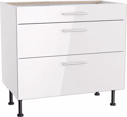 Cassettiera Optifit Rurik986 LxPxH 90 x 58,4 x 87 cm bianco lucido smontata KFRU U936-8E+