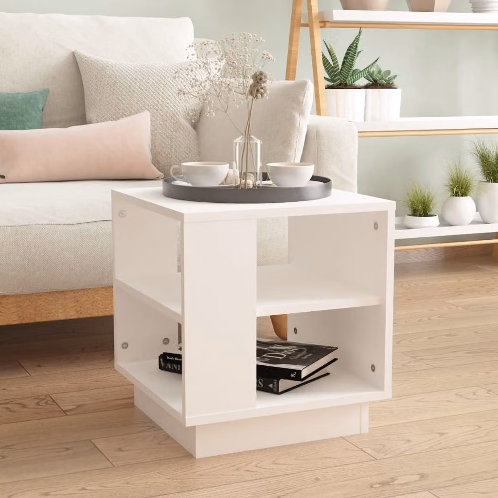 Maison Exclusive - Tavolino bianco 40x40x43 cm Materiale ligneo