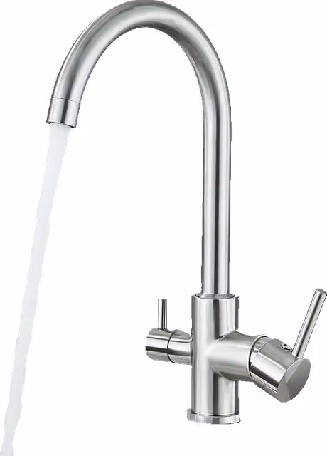 Miscelatore per cucina Klarwerk Felice a 3 vie in acciaio inossidabile argento spazzolato per acqua filtrata e osmosi inversa – 1