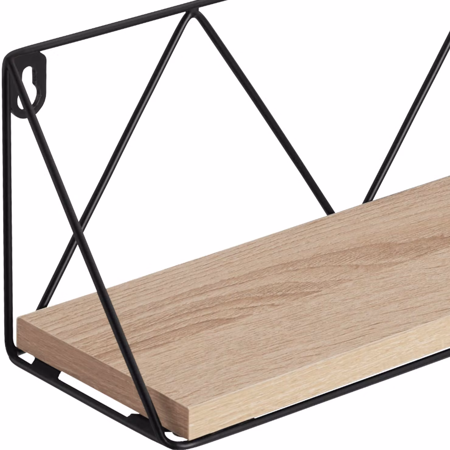 Set di 2 mensole sospese Rockport di tectake in stile industriale, colore rovere Sonoma e marrone con finitura opaca – 1