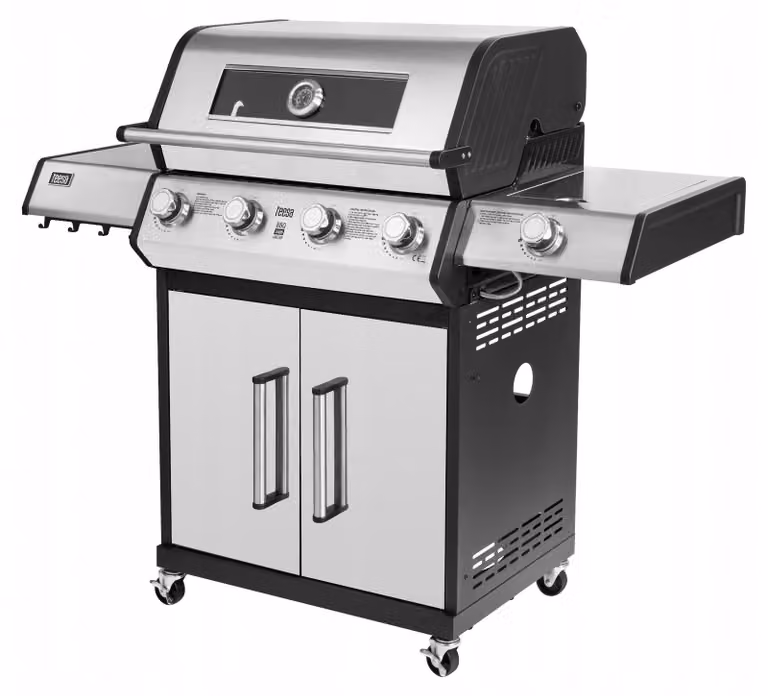 Teesa TSA0250 BBQ a gas 5006 MASTER, 5 bruciatori, 14 kW, nero e argento