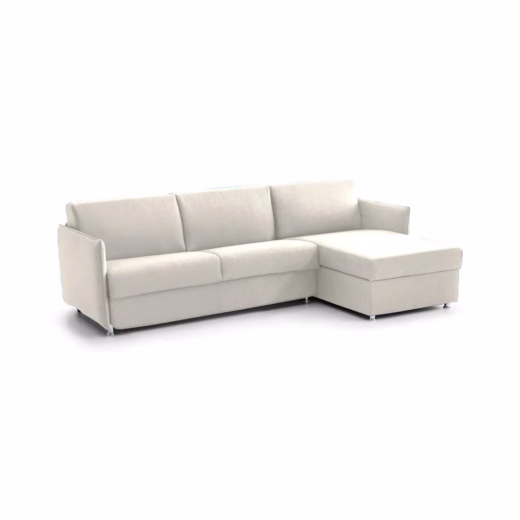 Divano Letto Sumirago DMORA con Penisola Sfoderabile Made in Italy, L/P: 260 x 160 cm, Beige – 2