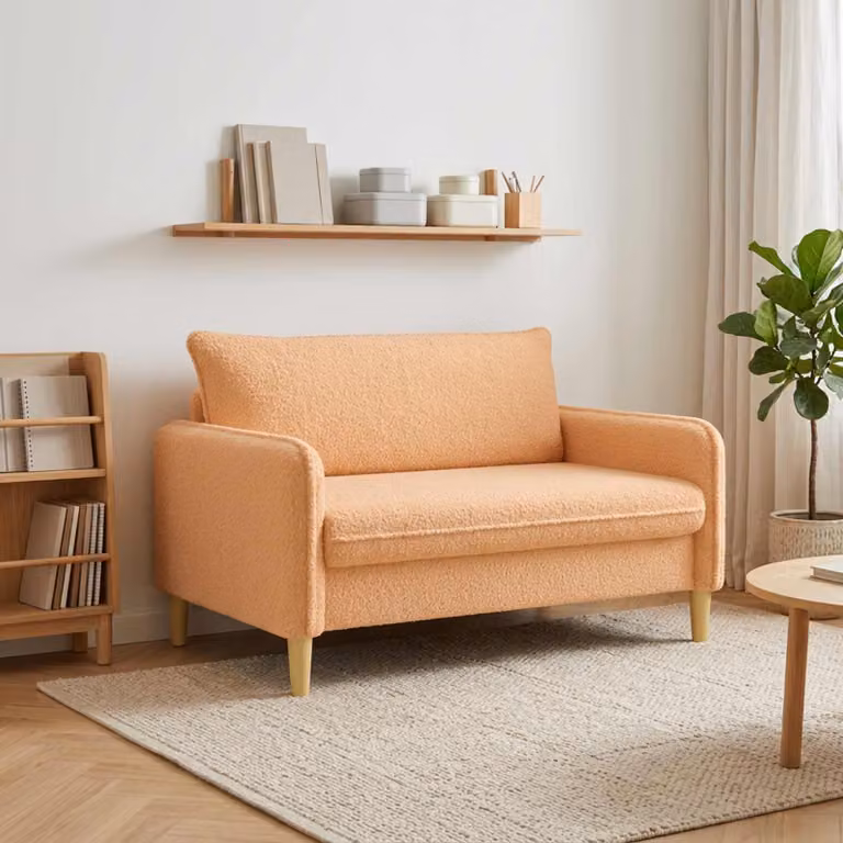 Poltrona XXL vidaXL in tessuto bouclé beige con braccioli e design moderno per il tuo soggiorno o camera da letto