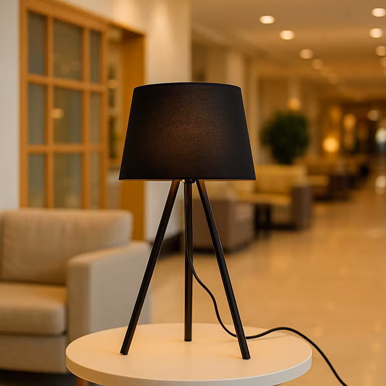 Braytron lampada laterale a 3 gambe 48 cm attacco E27 moderna con paralume lampada da terra per soggiorno nero