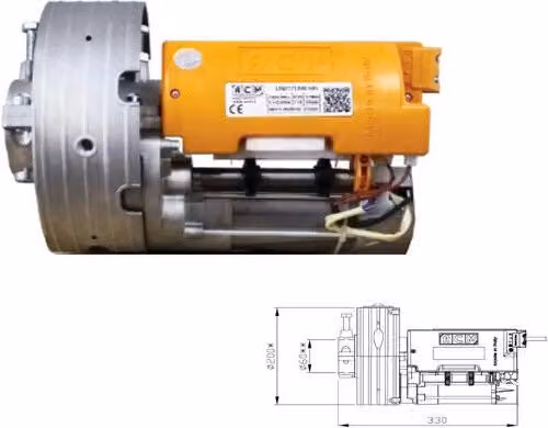Automazione per serranda e saracinesca da garage ACM UNI TITAN, motore elettrico 230V con capacità fino a 170kg, colore giallo
