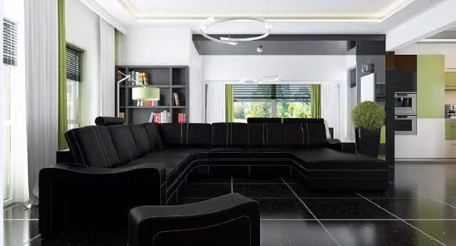 XXL Ledersofa mit USB Ledercouch Wohnlandschaft Ecksofa Garnitur Sofa Leder