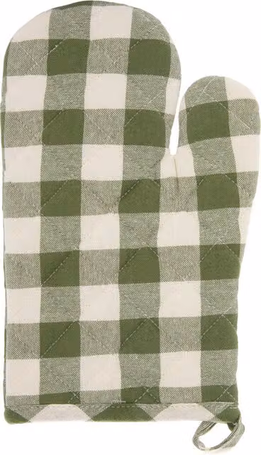 Guanto da forno 18x28 cm cotone quadri verde