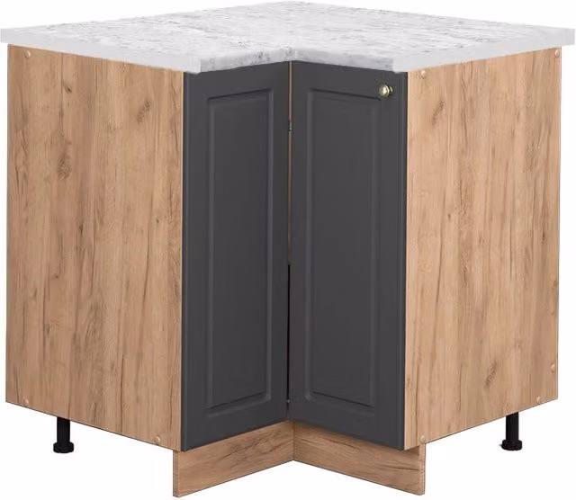 Mobile ad angolo cucina Fame-Line Antracite-oro/Rovere dorato 80.5 cm, PL Marmo Vicco