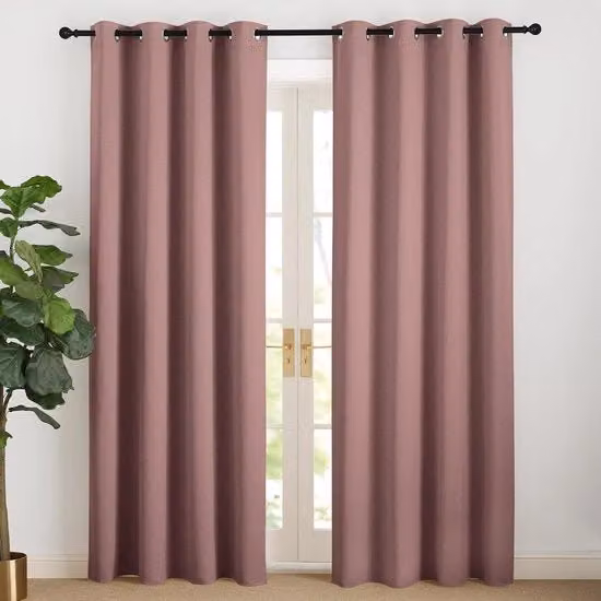Tende oscuranti termoisolanti in tessuto con occhielli, 2 pannelli, Rosa selvatica, L: 140 cm x H: 200 cm