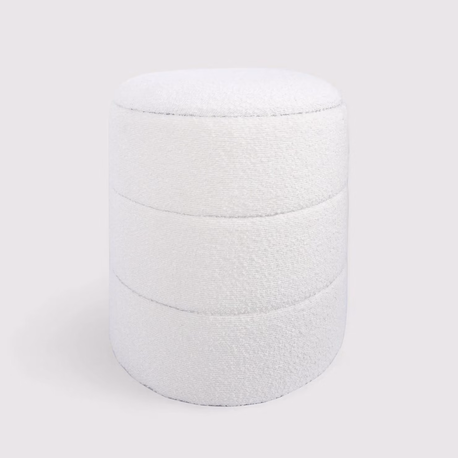 Enula - Pouf bianco rotondo con contenitore