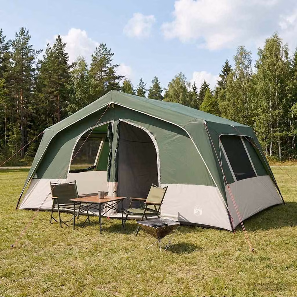Tenda Familiare vidaXL Verde in Poliestere e Fibra di Vetro L: 533 cm, P: 312 cm, H: 230 cm